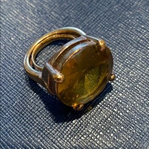 Kate Spade oversized adjustable citrine ring